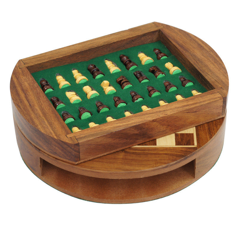 Magnetic Wooden Chess Set – Compact with Storage