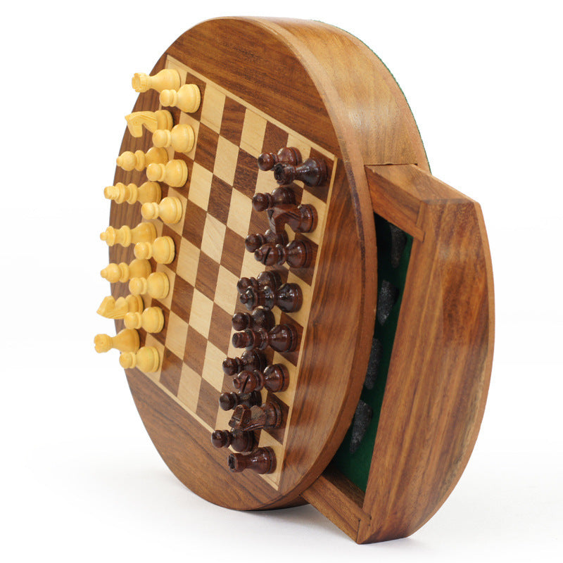Magnetic Wooden Chess Set – Compact with Storage