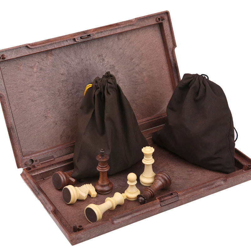 Conjunto de Xadrez Magnético com Tabuleiro Dobrável (Design em Madeira)