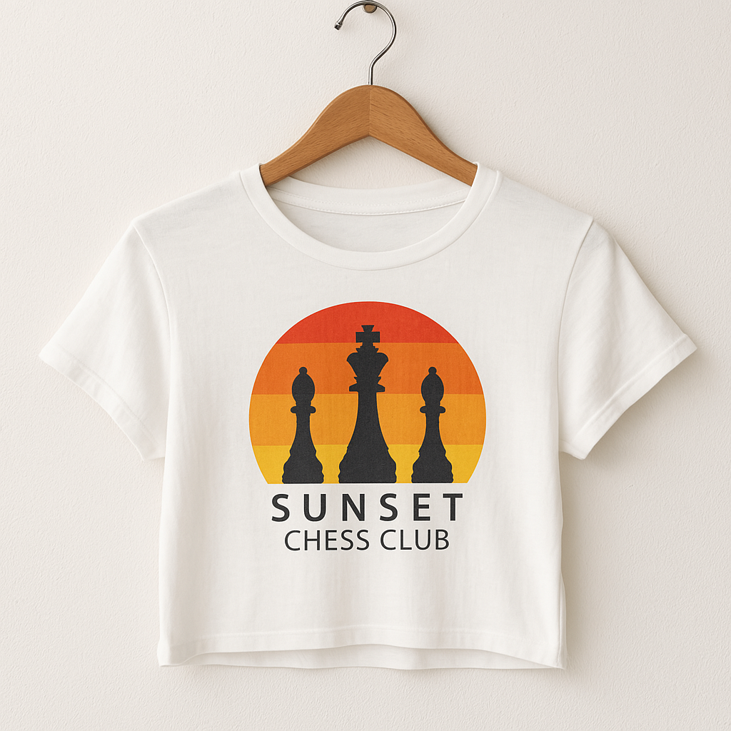 Sunset Chess Club Crop Top